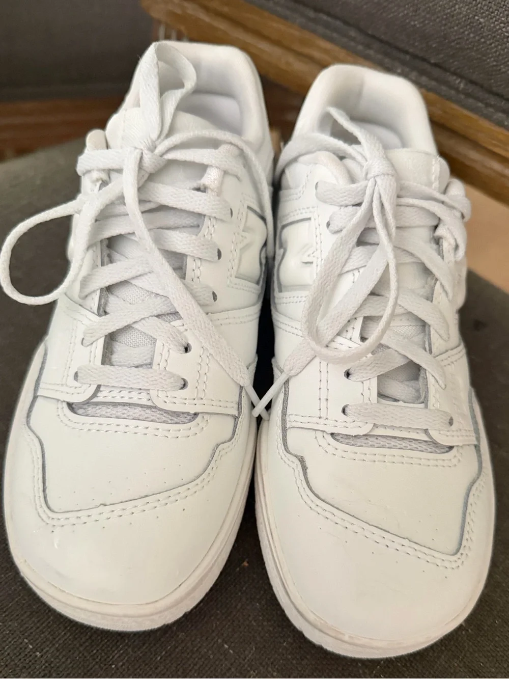 New Balance 550 Kids All-White Lace-Up Sneakers new never worn